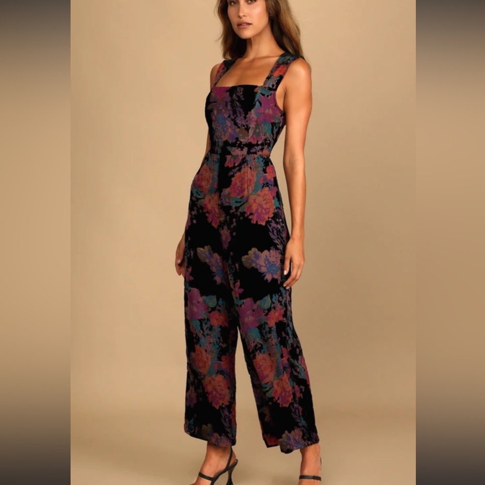 NWT Lulus Moody Burnout Jumpsuit- M